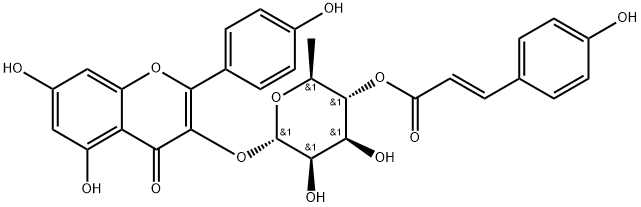 Kaempferol 3-O-(4''-O-trans-
p-coumaroyl)rhamnopyranoside 结构式