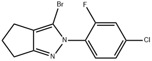 Cyclopentapyrazole, 3-bromo-2-(4-chloro-2-fluorophenyl)-2,4,5,6-tetrahydro- 结构式