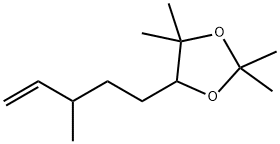 2,2,4,4-四甲基-5-(3-甲基戊烷-4-烯-1-基)-1,3-二氧戊环 结构式