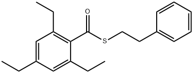 Benzenecarbothioic acid, 2,4,6-triethyl-, S-(2-phenylethyl) ester 结构式