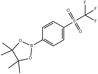 4,4,5,5-四甲基-2-(4-((三氟甲基)磺酰基)苯基)-1,3,2-二氧杂硼烷 结构式