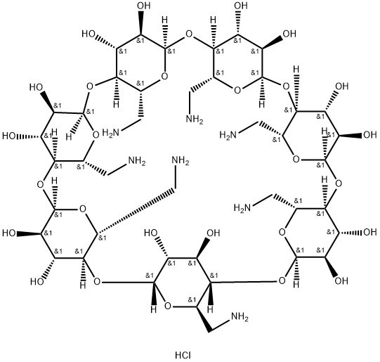 PER(6-AMINO-6-DEOXY)BETA-CYCLODEXTRIN HYDROCHLORIDE 结构式