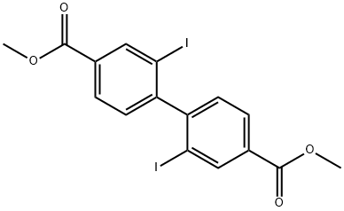 [1,1'-Biphenyl]-4,4'-dicarboxylic acid, 2,2'-diiodo-, 4,4'-dimethyl ester 结构式