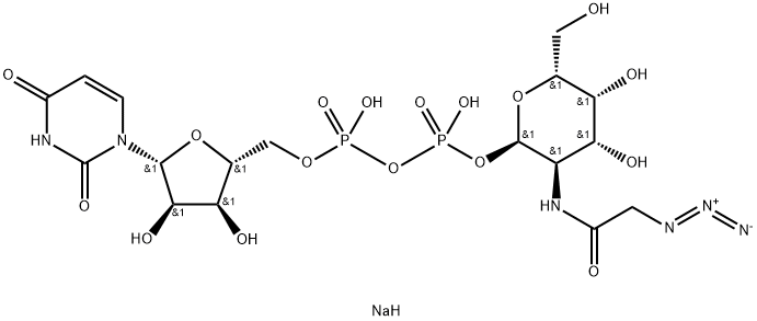 尿苷5'-二磷酸-N-乙酰叠氮氨基半乳糖胺二钠盐 结构式