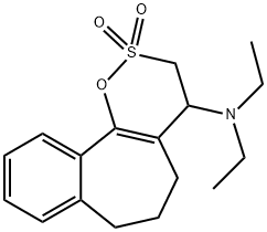3H-Benzo[3,4]cyclohepta[1,2-e]-1,2-oxathiin-4-amine, N,N-diethyl-4,5,6,7-tetrahydro-, 2,2-dioxide 结构式
