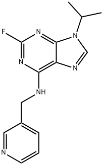 9H-Purin-6-amine, 2-fluoro-9-(1-methylethyl)-N-(3-pyridinylmethyl)- 结构式