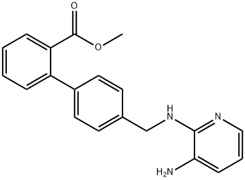 [1,1'-Biphenyl]-2-carboxylic acid, 4'-[[(3-amino-2-pyridinyl)amino]methyl]-, methyl ester 结构式