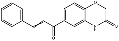 6-(3-苯基丙-2-烯酰基)-3,4-二氢-2H-1,4-苯并噁嗪-3-酮 结构式