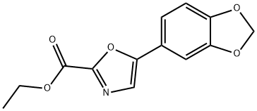 2-Oxazolecarboxylic acid, 5-(1,3-benzodioxol-5-yl)-, ethyl ester 结构式