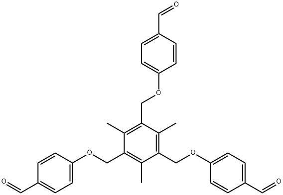 4,4',4"-(((2,4,6-TRIMETHYLBENZENE-1,3,5-TRIYL)TRIS(METHYLENE))TRIS(OXY))TRIBENZALDEHYDE 结构式