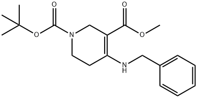 4-Benzylamino-5,6-dihydro-2H-pyridine-1,3-dicarboxylic acid 1-tert-butyl ester 3-methyl Ester 结构式