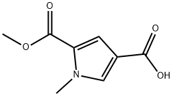 5-(甲氧基羰基)-1-甲基-1H-吡咯-3-羧酸 结构式