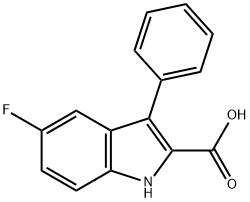 1H-Indole-2-carboxylic acid, 5-fluoro-3-phenyl- 结构式