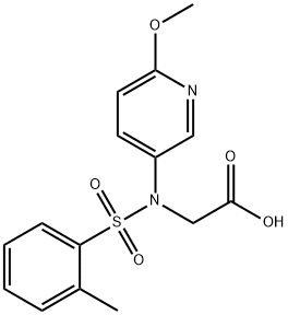 N-(6-甲氧基吡啶-3-基)-N-(邻甲苯磺酰基)甘氨酸 结构式