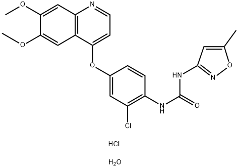 N-[2-氯-4-[(6,7-二甲氧基-4-喹啉基)氧基]苯基]-N'-(5-甲基-3-异恶唑基)脲 结构式