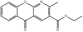5H-[1]Benzopyrano[2,3-b]pyridine-3-carboxylic acid, 2-methyl-5-oxo-, ethyl ester 结构式