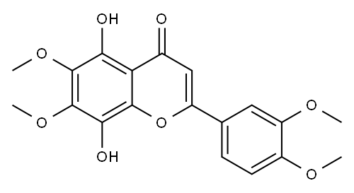 5,8-二羟基-6,7,3′,4′-四甲氧基黄酮 结构式
