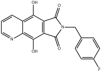 7-(4-Fluoro-benzyl)-5,9-dihydroxy-pyrrolo[3,4-g]quinoline-6,8-dione 结构式