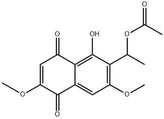 2,7-Dimethoxy-6-(1-acetoxyethyl)juglone 结构式