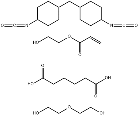 Hexanedioic acid, polymer with 1,1-methylenebis4-isocyanatocyclohexane and 2,2-oxybisethanol, 2-hydroxyethyl acrylate-blocked 结构式