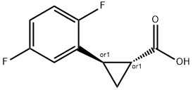 trans-2-(2，5-difluorophenyl)cyclopropane-1-carboxylic acid 结构式