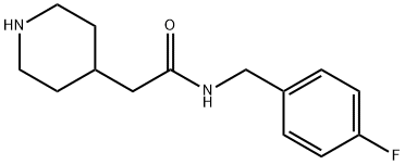 4-Piperidineacetamide, N-[(4-fluorophenyl)methyl]- 结构式