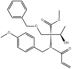 D-Isovaline, 3-hydroxy-N-[(4-methoxyphenyl)methyl]-N-(1-oxo-2-propenyl)-2'-(phenylmethoxy)-, methyl ester, (3R)- (9CI) 结构式