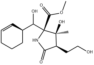 D-Proline, 2-[(S)-(1S)-2-cyclohexen-1-ylhydroxymethyl]-3-hydroxy-4-(2-hydroxyethyl)-3-methyl-5-oxo-, methyl ester, (3S,4R)- 结构式