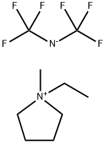 1-ETHYL-METHYLPYRROLIDINIUM BIS(TRIFLUOROMETHYLSULFONYL)IMIDE 结构式