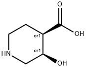 (3R,4R)-REL-3-羟基哌啶-4-羧酸 结构式