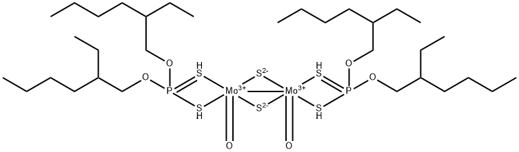 磺化的二-2-乙己基二硫代磷酸氧代钼 结构式