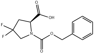 (S)-1-((苄氧基)羰基)-4,4-二氟吡咯烷-2-羧酸 结构式