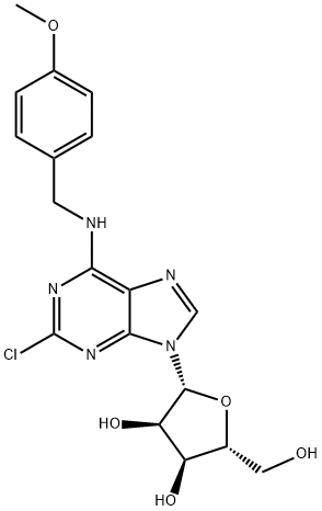 2’-Chloro-N6-(4-methoxy)benzyl adenosine 结构式