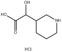 2-羟基-2-(哌啶-3-基)乙酸盐酸盐 结构式