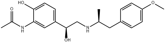 N-[2-Hydroxy-5-[(1S)-1-hydroxy-2-[[(1S)-2-(4-methoxyphenyl)-1-methylethyl]amino]ethyl]phenyl]acetamide 结构式