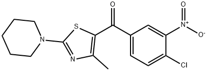 (4-氯-3-硝基苯基)(4-甲基-2-(哌啶-1-基)噻唑-5-基)甲酮 结构式