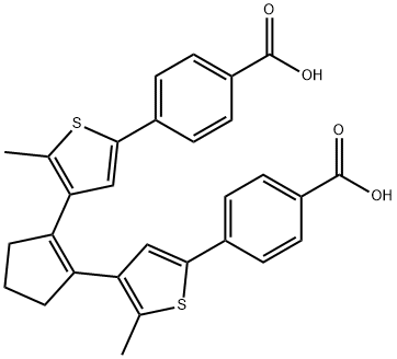 4,4'-(4,4'-(cyclopent-1-ene-1,2-diyl)bis(5-methylthiophene-4,2-diyl))-dibenzoic acid 结构式