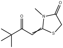 2-(3,3-二甲基-2-氧代丁叉)-3-甲基-4-噻唑烷酮 结构式