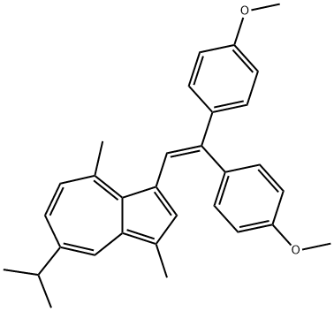 Azulene, 3-[2,2-bis(4-methoxyphenyl)ethenyl]-1,4-dimethyl-7-(1-methylethyl)- 结构式