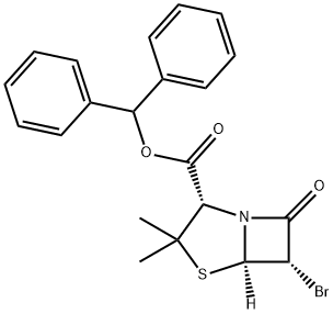 (2S,5R,6S)-6-bromo-3,3-dimethyl-7-oxo-4-thia-1-azabicyclo[3.2.0]heptane-2-carboxylic acid Diphenylmethyl Ester 结构式