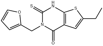 6-乙基-3-(呋喃-2-基甲基)-2-巯基噻吩并[2,3-D]嘧啶-4(3H)-酮 结构式