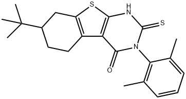 7-(1,1-二甲基乙基)-3-(2,6-二甲基苯基)-2,3,5,6,7,8-六氢-2-硫代[1]苯并噻吩并[2,3-D]嘧啶-4(1H)-酮 结构式