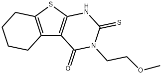 3-(2-甲氧基乙基)-2-硫代-2,3,5,6,7,8-六氢苯并[4,5]噻吩并[2,3-D]嘧啶-4(1H)-酮 结构式