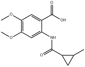 4,5-二甲氧基-2-(2-甲基环丙烷-1-甲酰胺基)苯甲酸 结构式