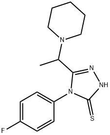 4-(4-氟苯基)-5-(1-(哌啶-1-基)乙基)-2,4-二氢-3H-1,2,4-三唑-3-硫酮 结构式