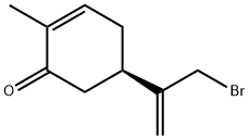 2-Cyclohexen-1-one, 5-[1-(bromomethyl)ethenyl]-2-methyl-, (5R)- 结构式