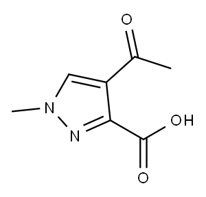 4-乙酰基-1-甲基-1H-吡唑-3-甲酸 结构式