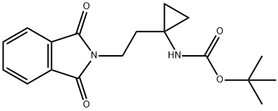 Carbamic acid, N-[1-[2-(1,3-dihydro-1,3-dioxo-2H-isoindol-2-yl)ethyl]cyclopropyl]-, 1,1-dimethylethyl ester 结构式