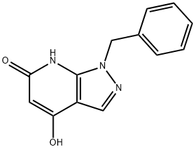 1-苄基-4-羟基-1,7-二氢-6H-吡唑并[3,4-B]吡啶-6-酮 结构式