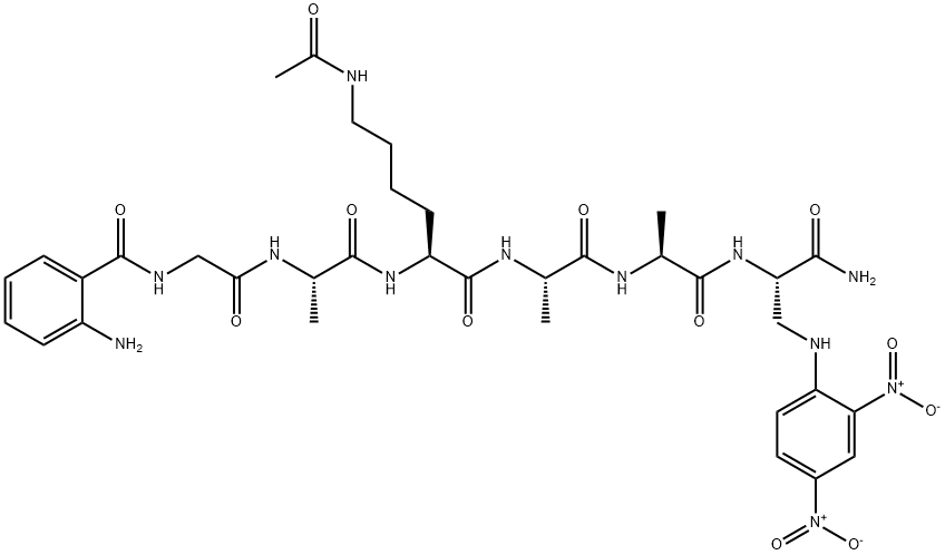 ABZ-GLY-ALA-LYS(AC)-ALA-ALA-DAP(DNP)-NH2 结构式